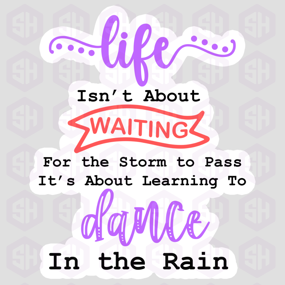 life isn't about waiting for the storm to pass. it's about learning to