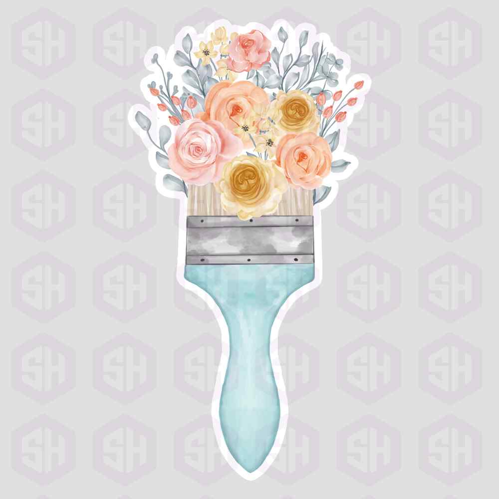 Sticker Haul | Flowered Paint Brush