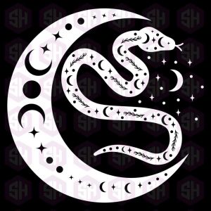 Mystical Snake with Moon